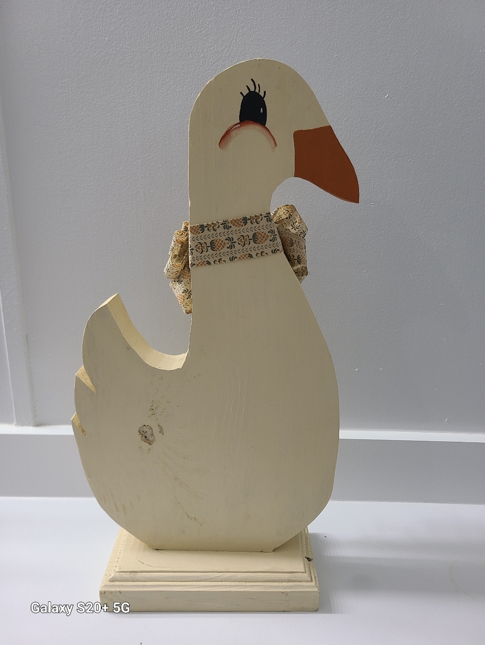Vintage Hand Made Wooden Country Goose Painted 19” Tall Decor Cottage Core - Picture 4 of 13